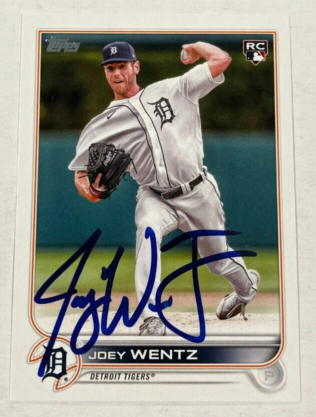 JOEY WENTZ SIGNED 2022 TOPPS BASEBALL CARD AUTOGRAPH AUTO