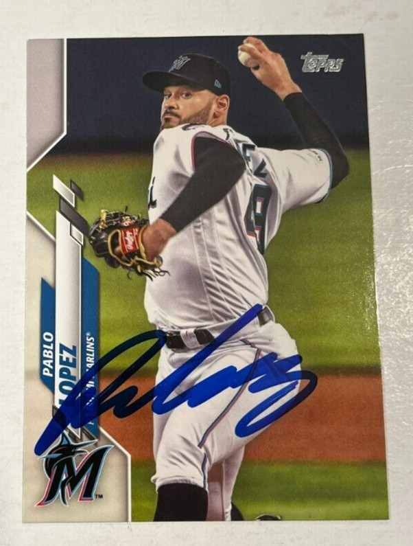 PABLO LOPEZ SIGNED 2020 TOPPS BASEBALL CARD AUTOGRAPH AUTO