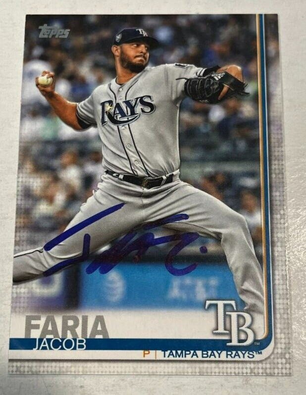 JACOB FARIA SIGNED 2019 TOPPS BASEBALL CARD AUTOGRAPH AUTO