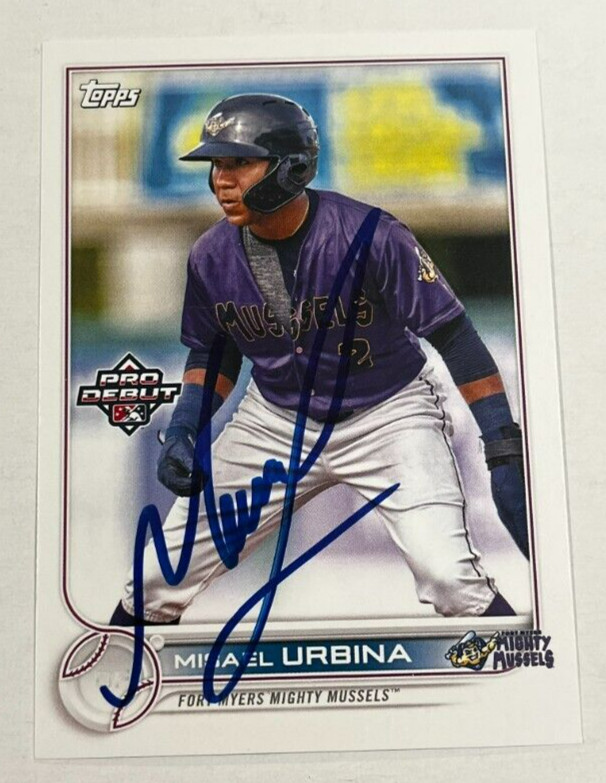 MISAEL URBINA SIGNED 2022 TOPPS PRO DEBUT BASEBALL CARD AUTOGRAPH AUTO
