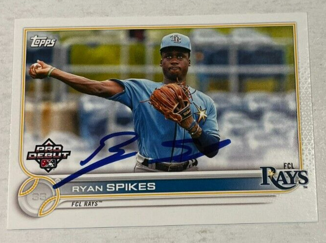 RYAN SPIKES SIGNED 2022 TOPPS PRO DEBUT BASEBALL CARD AUTOGRAPH AUTO