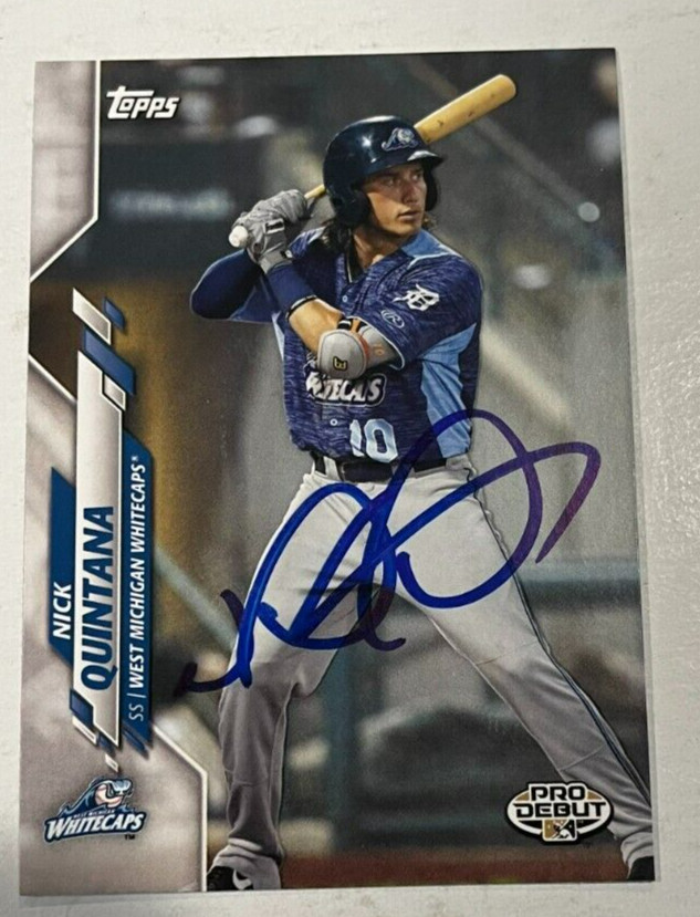 NICK QUINTANA SIGNED 2020 TOPPS PRO DEBUT BASEBALL CARD AUTOGRAPH AUTO
