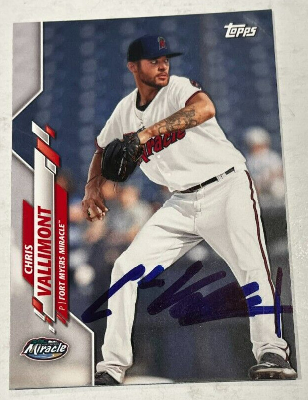 CHRIS VALLIMONT SIGNED 2020 TOPPS PRO DEBUT BASEBALL CARD AUTOGRAPH AUTO