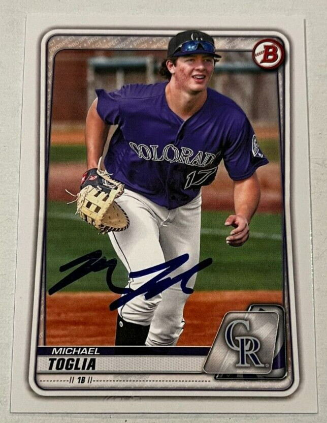MICHAEL TOGLIA SIGNED 2020 BOWMAN DRAFT PROSPECT BASEBALL ROOKIE CARD AUTO