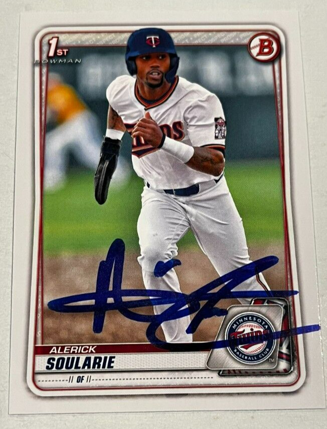 ALERICK SOULARIE SIGNED 2020 BOWMAN DRAFT PROSPECT BASEBALL ROOKIE CARD AUTO