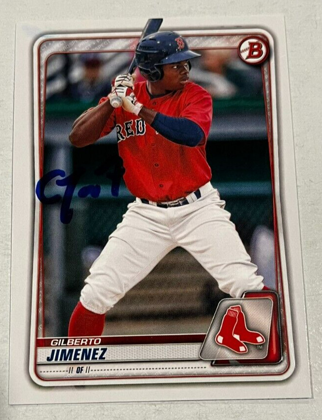 GILBERTO JIMENEZ SIGNED 2020 BOWMAN DRAFT PROSPECT ROOKIE CARD AUTO