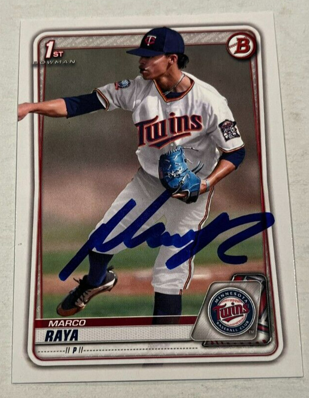 MARCO RAYA SIGNED 2020 BOWMAN DRAFT PROSPECT ROOKIE CARD AUTO