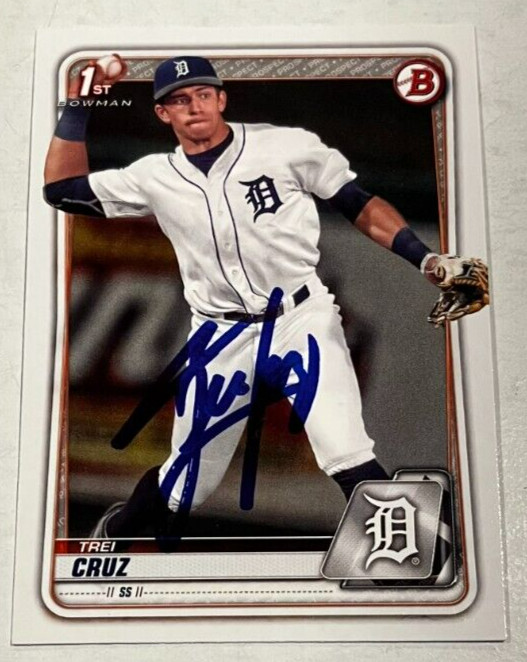 TREI CRUZ SIGNED 2020 BOWMAN DRAFT PROSPECT ROOKIE CARD AUTO