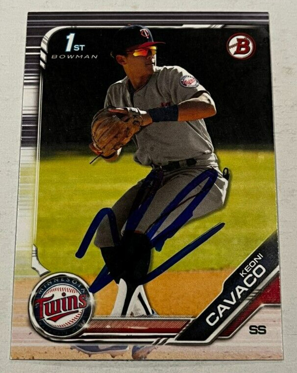 KEONI CAVACO SIGNED 2019 BOWMAN DRAFT PROSPECT ROOKIE CARD AUTO