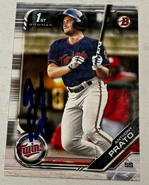 ANTHONY PRATO SIGNED 2019 BOWMAN DRAFT PROSPECT ROOKIE CARD AUTO