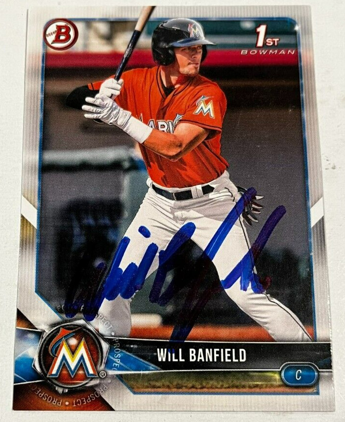 WILL BANFIELD SIGNED 2018 BOWMAN DRAFT PROSPECT ROOKIE CARD AUTO