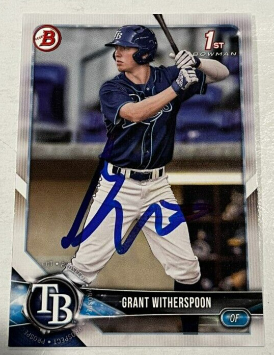 GRANT WITHERSPOON SIGNED 2018 BOWMAN DRAFT PROSPECT ROOKIE CARD AUTO
