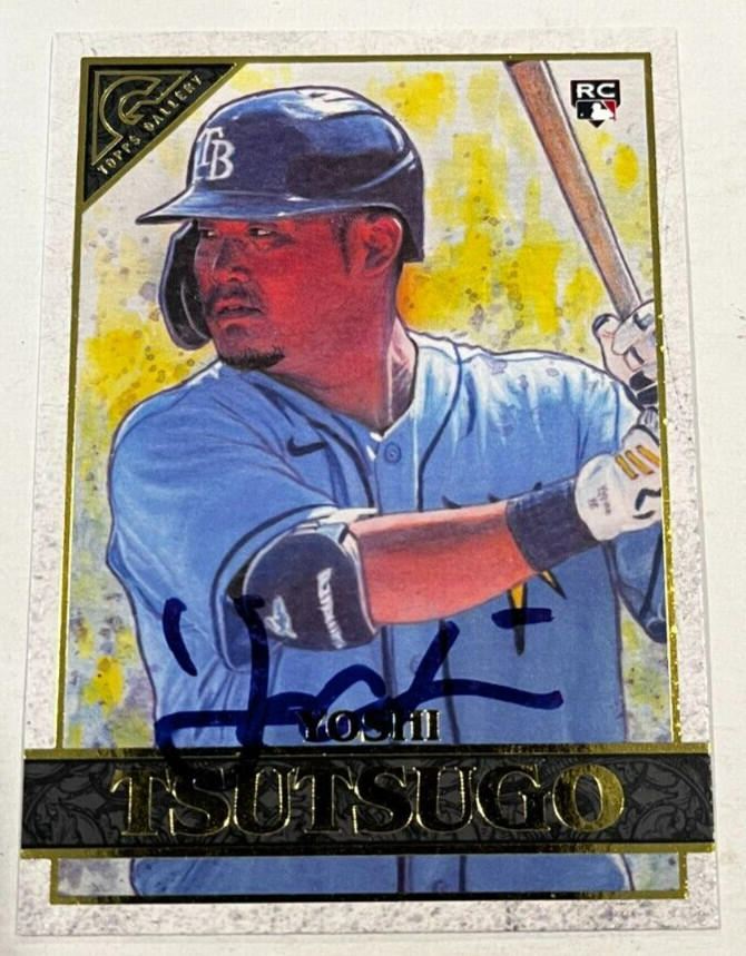 YOSHI TSUTSUGO SIGNED 2020 TOPPS GALLERY ROOKIE BASEBALL CARD AUTO
