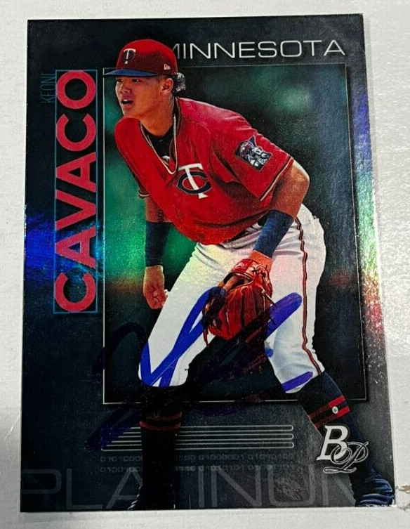 KEONI CAVACO SIGNED 2020 BOWMAN PLATINUM ROOKIE BASEBALL CARD AUTO