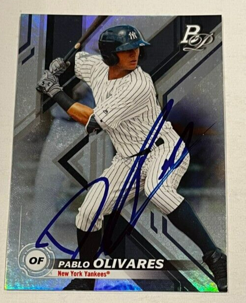 PABLO OLIVERAS SIGNED 2019 BOWMAN PLATINUM ROOKIE BASEBALL CARD AUTO