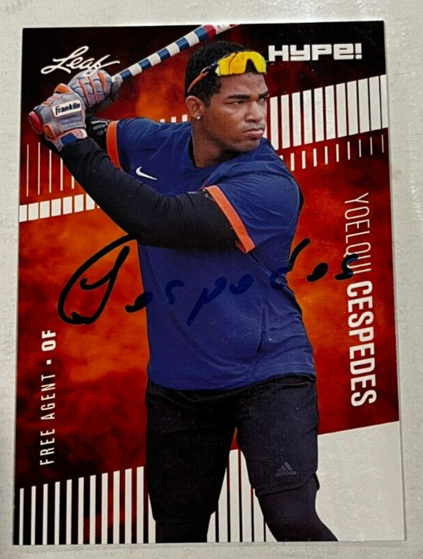 YOELQUI CESPEDES SIGNED 2020 LEAF HYPE BASEBALL ROOKIE CARD AUTO