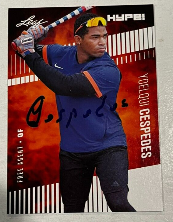 YOELQUI CESPEDES SIGNED 2020 LEAF HYPE BASEBALL ROOKIE CARD AUTO