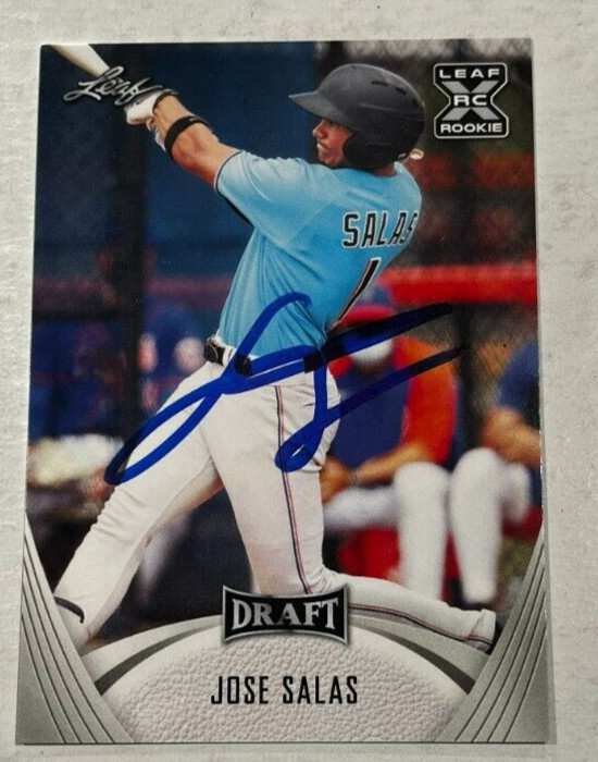 JOSE SALAS SIGNED 2021 LEAF DRAFT BASEBALL ROOKIE CARD AUTO