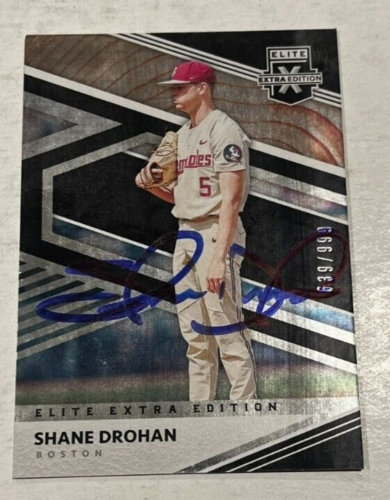 SHANE DROHAN SIGNED 2020 PANINI ELITE EXTRA EDITION BASEBALL ROOKIE CARD AUTO