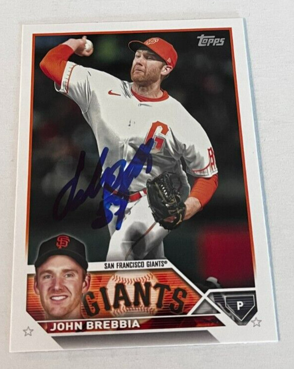 JOHN BREBBIA SIGNED 2023 TOPPS BASEBALL CARD AUTO