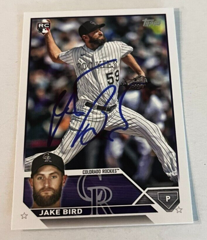 JAKE BIRD SIGNED 2023 TOPPS BASEBALL CARD AUTO