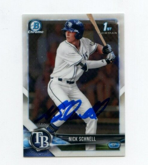 NICK SCHNELL SIGNED 2018 BOWMAN CHROME DRAFT CARD AUTO