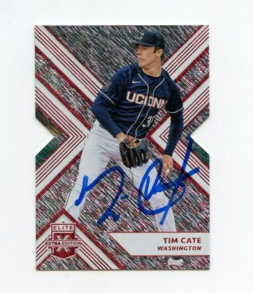 TIM CATE SIGNED 2018 PANINI ELITE EXTRA EDITION BASEBALL CARD AUTO 70/99