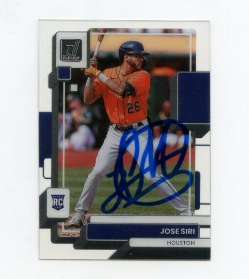 JOSE SIRI SIGNED 2022 PANINI CHRONICLES CLEARLY DONRUSS BASEBALL CARD AUTO