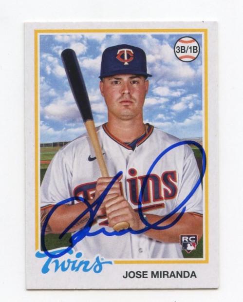 JOSE MIRANDA SIGNED AUTOGRAPHED 2022 TOPPS ARCHIVES BASEBALL CARD AUTO