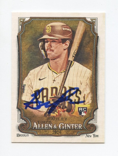GRAHAM PAULEY SIGNED AUTOGRAPHED 2024 TOPPS ALLEN & GINTER BASEBALL CARD AUTO