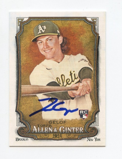 ZACK GELOF SIGNED AUTOGRAPHED 2024 TOPPS ALLEN & GINTER BASEBALL CARD AUTO