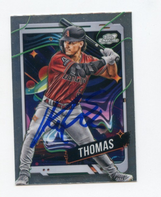 ALEK THOMAS SIGNED AUTOGRAPHED 2024 TOPPS CHROME COSMIC BASEBALL CARD AUTO