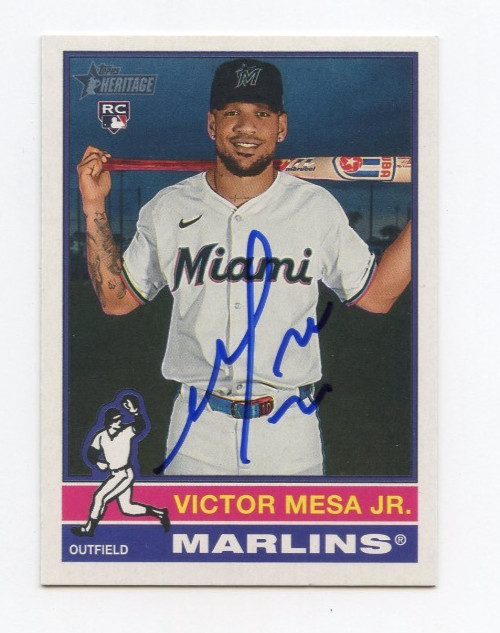 VICTOR MESA JR SIGNED AUTOGRAPHED 2025 TOPPS HERITAGE BASEBALL CARD AUTO