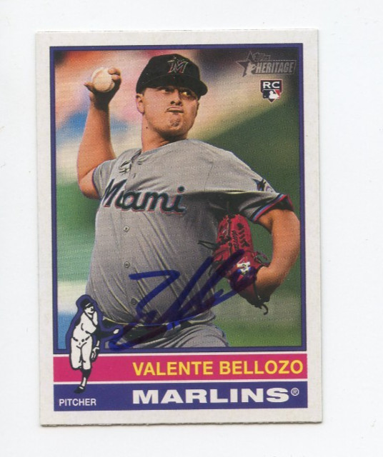 VALENTE BELLOZO SIGNED AUTOGRAPHED 2025 TOPPS HERITAGE BASEBALL CARD AUTO