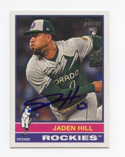 JADEN HILL SIGNED AUTOGRAPHED 2025 TOPPS HERITAGE BASEBALL CARD AUTO