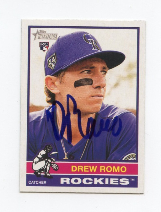DREW ROMO SIGNED AUTOGRAPHED 2025 TOPPS HERITAGE BASEBALL CARD AUTO