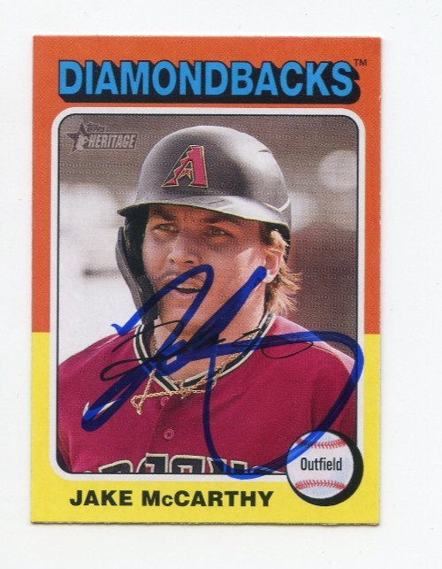 JAKE MCCARTHY SIGNED AUTOGRAPHED 2024 TOPPS HERITAGE BASEBALL CARD AUTO