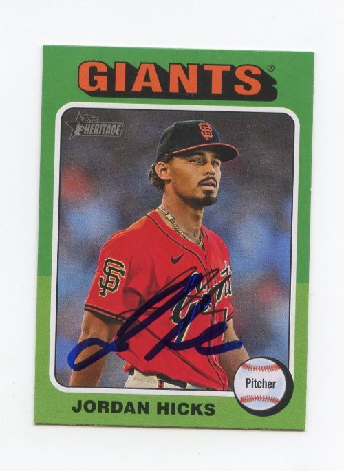 JORDAN HICKS SIGNED AUTOGRAPHED 2024 TOPPS HERITAGE BASEBALL CARD AUTO