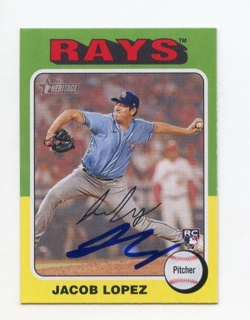 JACOB LOPEZ SIGNED AUTOGRAPHED 2024 TOPPS HERITAGE BASEBALL CARD AUTO