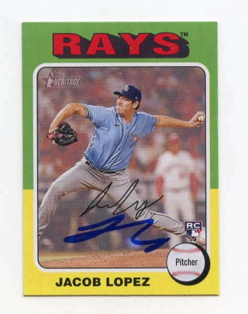 JACOB LOPEZ SIGNED AUTOGRAPHED 2024 TOPPS HERITAGE BASEBALL CARD AUTO