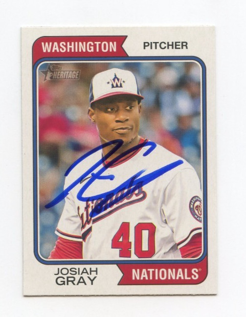JOSIAH GRAY SIGNED AUTOGRAPHED 2023 TOPPS HERITAGE BASEBALL CARD AUTO