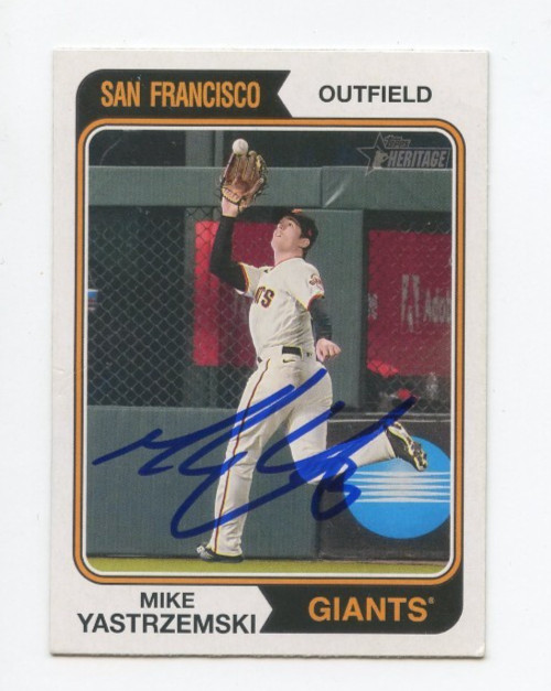 MIKE YASTRZEMSKI SIGNED AUTOGRAPHED 2023 TOPPS HERITAGE BASEBALL CARD AUTO