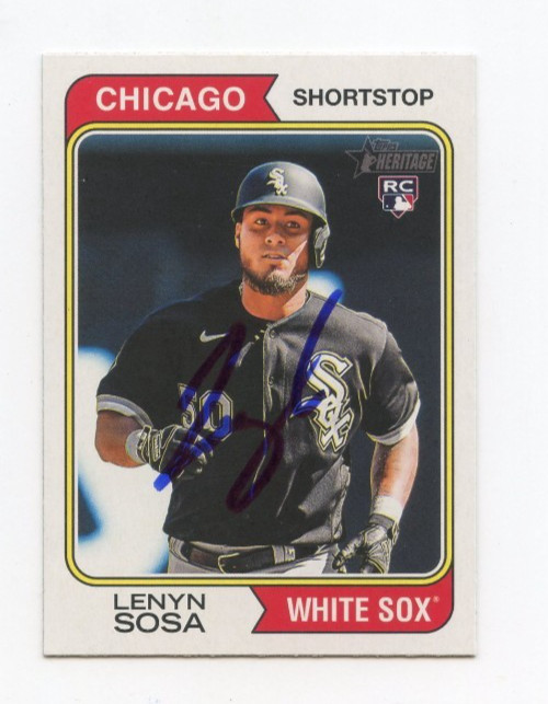 LENYN SOSA SIGNED AUTOGRAPHED 2023 TOPPS HERITAGE BASEBALL CARD AUTO