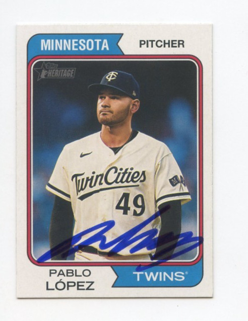 PABLO LOPEZ SIGNED AUTOGRAPHED 2023 TOPPS HERITAGE BASEBALL CARD AUTO