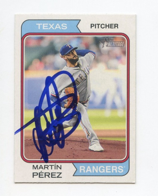 MARTIN PEREZ SIGNED AUTOGRAPHED 2023 TOPPS HERITAGE BASEBALL CARD AUTO