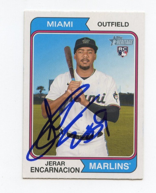 JERAR ENCARNACION SIGNED AUTOGRAPHED 2023 TOPPS HERITAGE BASEBALL CARD AUTO