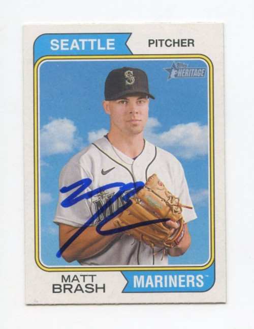 MATT BRASH SIGNED AUTOGRAPHED 2023 TOPPS HERITAGE BASEBALL CARD AUTO