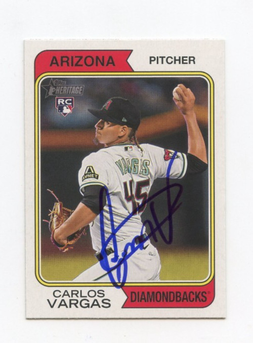 CARLOS VARGAS SIGNED AUTOGRAPHED 2023 TOPPS HERITAGE BASEBALL CARD AUTO