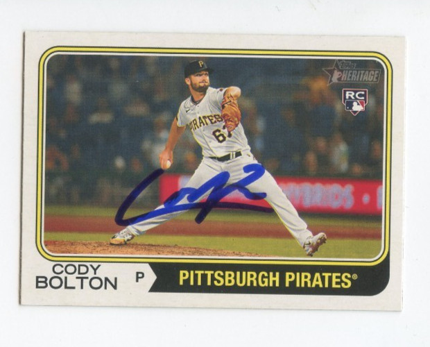 CODY BOLTON SIGNED AUTOGRAPHED 2023 TOPPS HERITAGE BASEBALL CARD AUTO