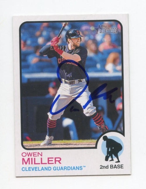 OWEN MILLER SIGNED AUTOGRAPHED 2022 TOPPS HERITAGE BASEBALL CARD AUTO